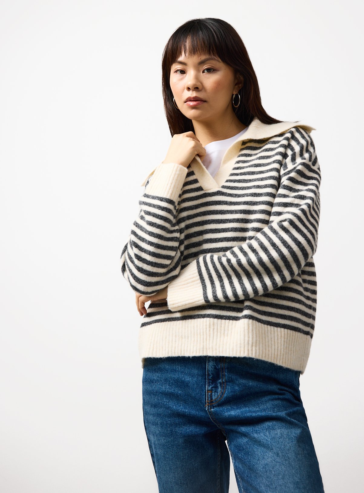 Mono Striped Sailor Collar Jumper 6 - Image 1 thumbnail